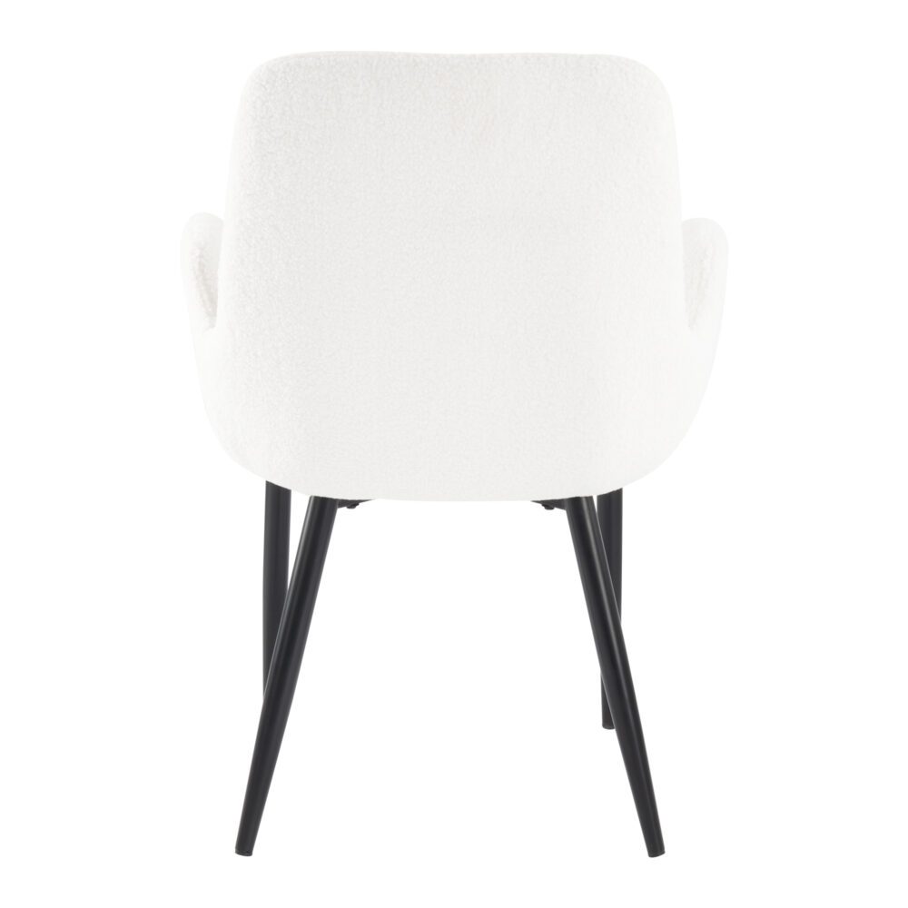 Boucle – Teddy Sherpa Fabric Bliss Armrest Dining Chair Ensemble
