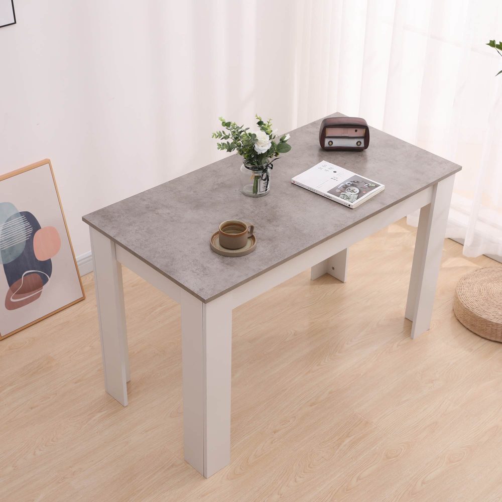 Dining Table | Rectangular Wooden | 120cm | Grey & White