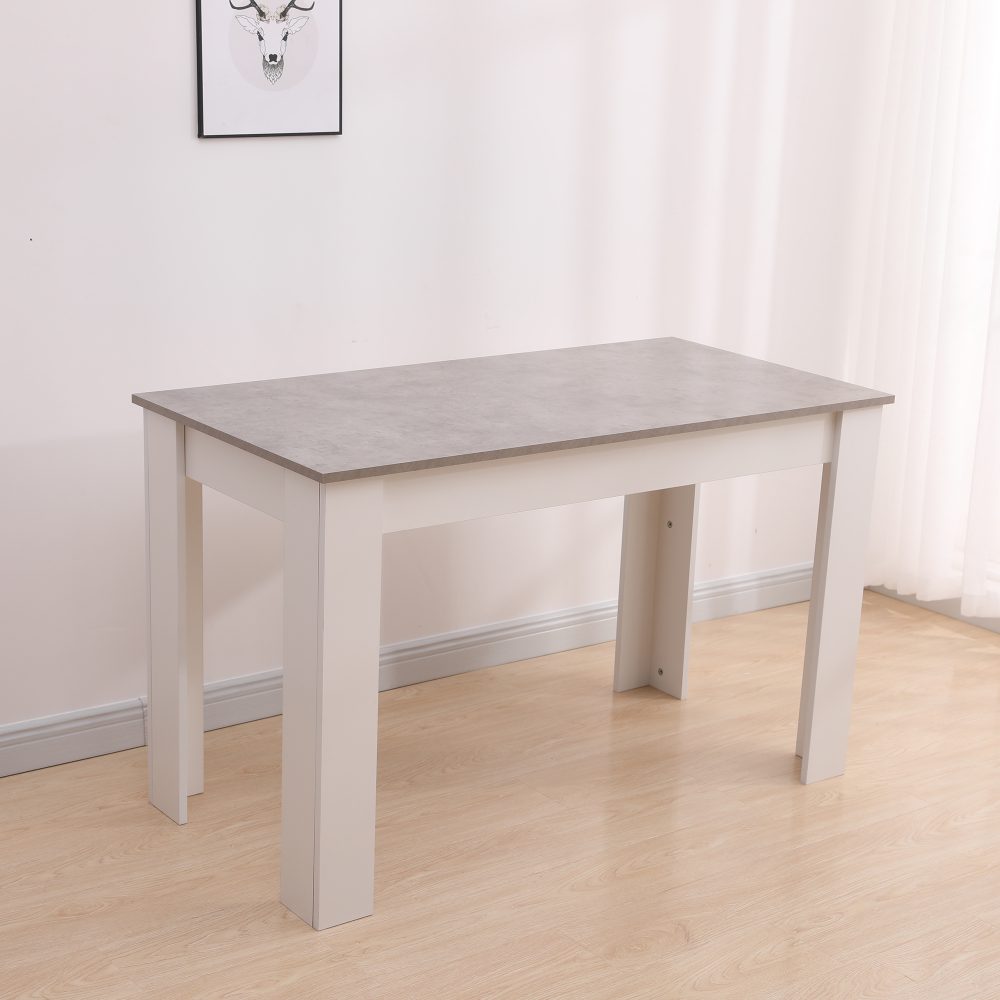 Dining Table | Rectangular Wooden | 120cm | Grey & White