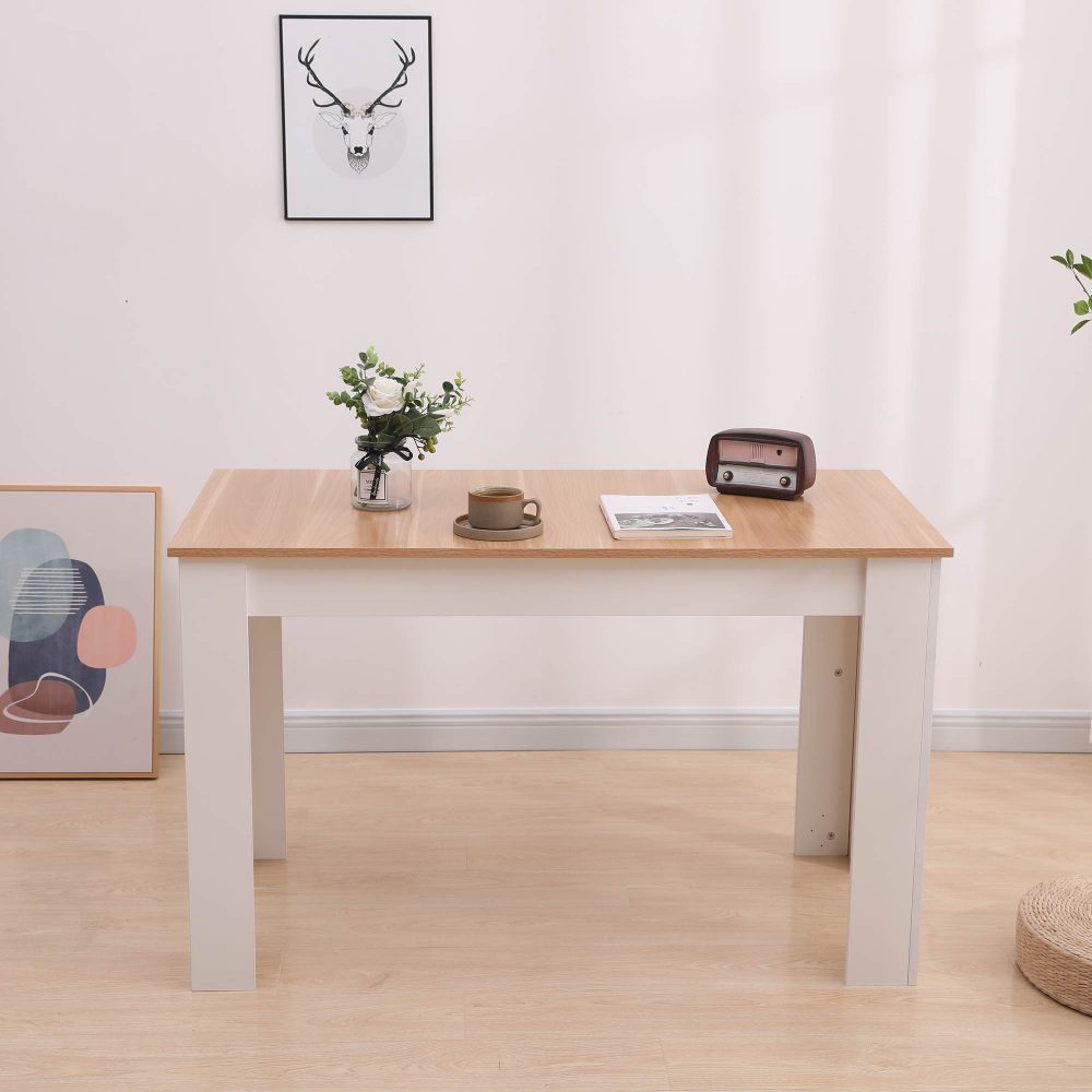Dining Table | Rectangular Wooden | 120cm | Wood & White