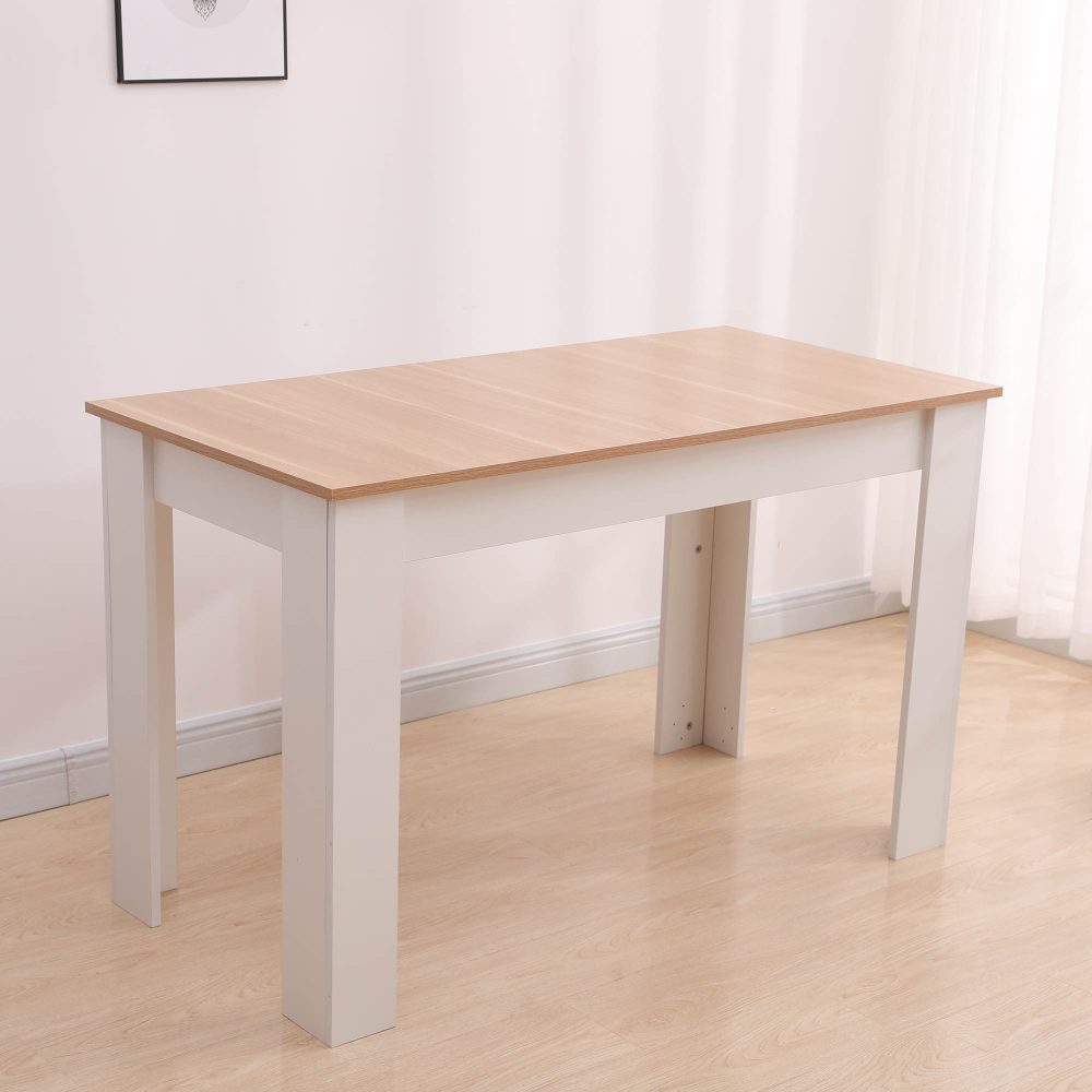 Dining Table | Rectangular Wooden | 120cm | Wood & White