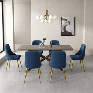 Velvet & Navy Chair Dining Set | Dining Delight