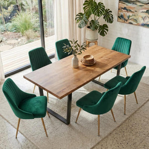 Velvet & Natural Dining Set | Gourmet Glamour