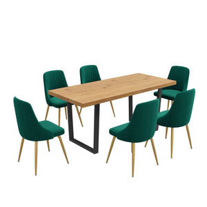 Velvet & Natural Dining Set | Gourmet Glamour