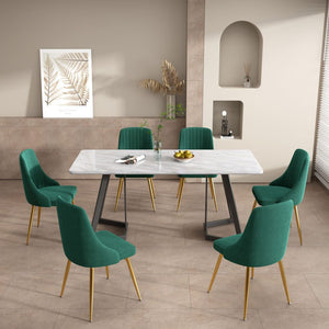 Velvet Dining Set | Marbleous Green