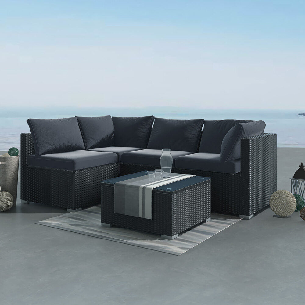 Outdoor Modular Lounge Sofa | Bondi - Black | Stylish & Durable Design