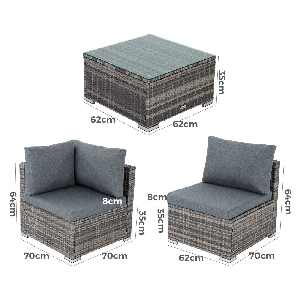 Outdoor Modular Lounge Sofa | Bondi - Grey | Stylish & Durable Design