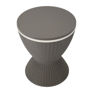 Ice Bucket Table | Taupe Finish | Outdoor Cooler Table | Multi-Functional Patio Furniture