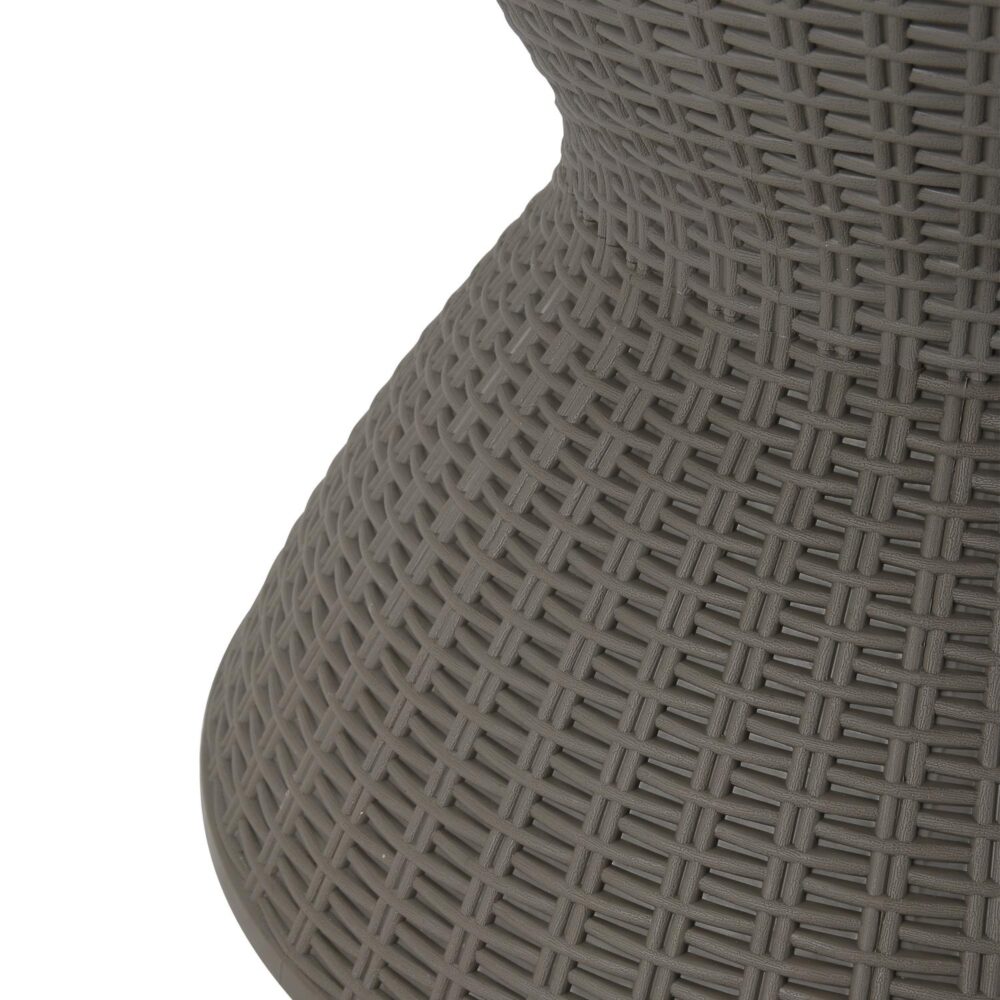 Ice Bucket Table | Taupe Finish | Outdoor Cooler Table | Multi-Functional Patio Furniture