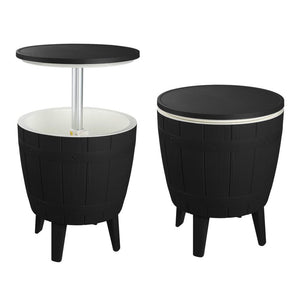 Ice Bucket Table | Black Finish | Outdoor Cooler Table | Multi-Functional Patio Furniture