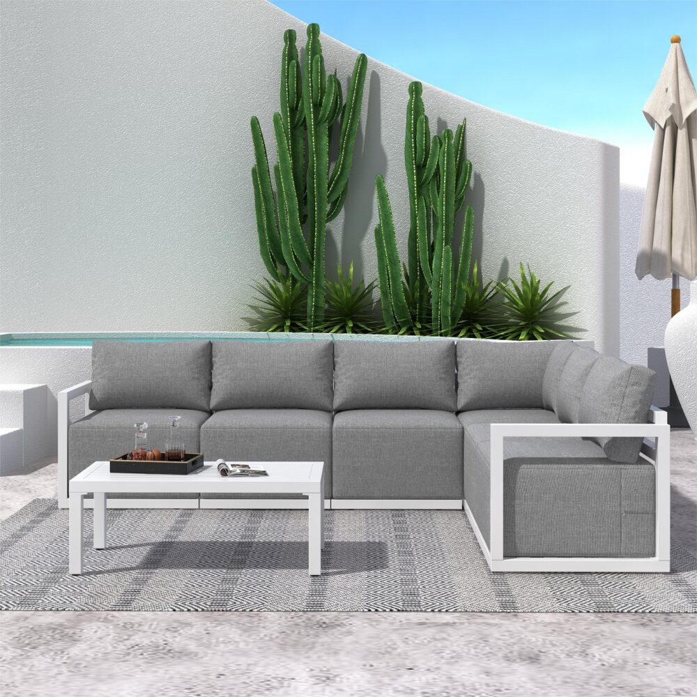 Alfresco Contemporary All-Weather Lounge Set | Charcoal Grey