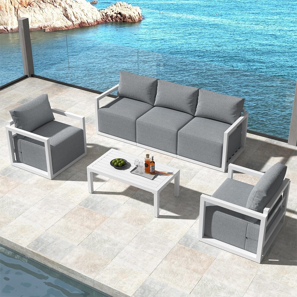 Alfresco 5-Seater Deep-Seated Patio Set | White