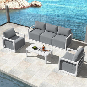 Alfresco 5-Seater Deep-Seated Patio Set | White