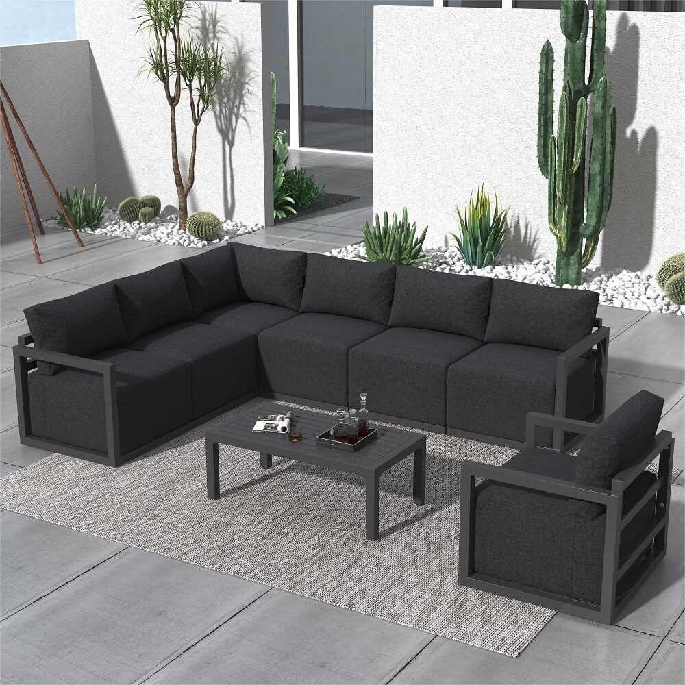 Alfresco 7-Seat Garden Lounge Set | White