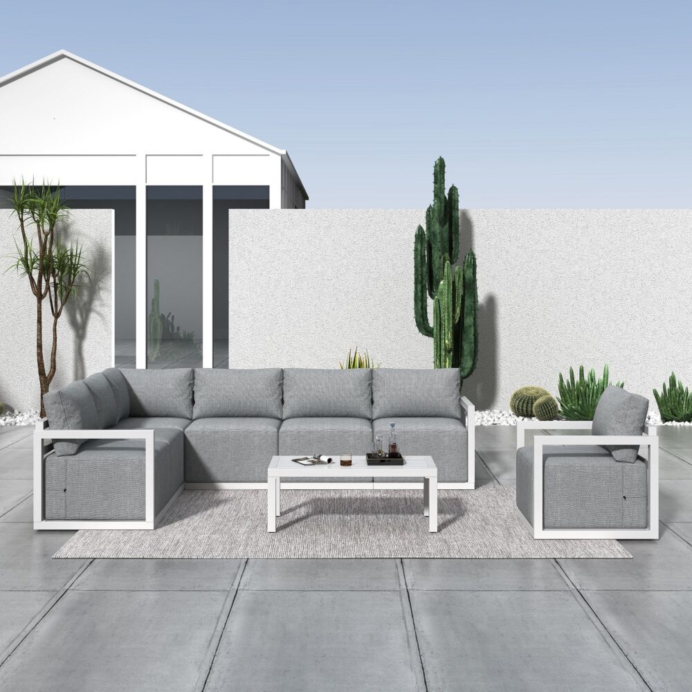 Alfresco 7-Seat Garden Lounge Set | White