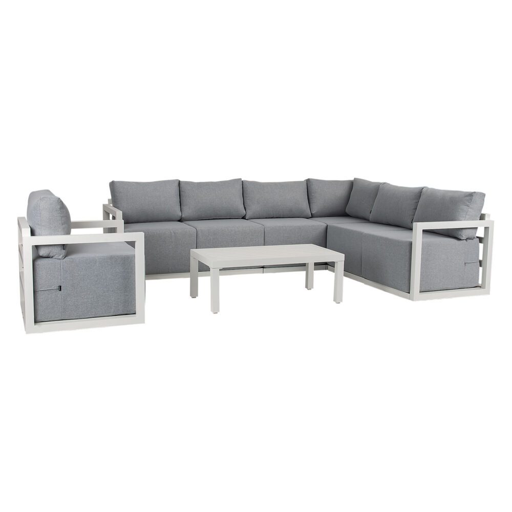 Alfresco 7-Seat Garden Lounge Set | White