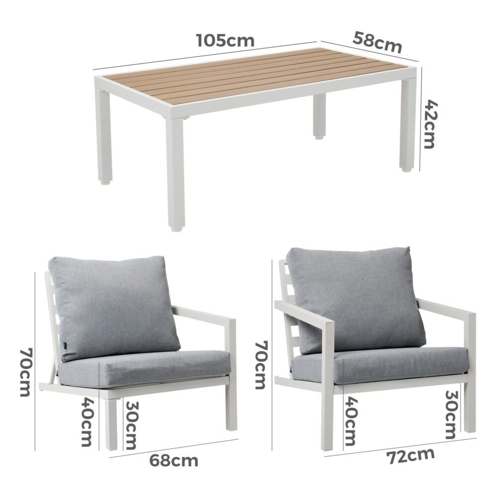 Aidan Garden Furniture Set | 5 Pieces | White