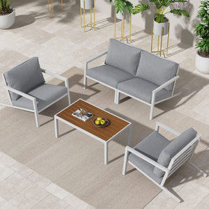 Aidan Garden Furniture Set | 5 Pieces | White