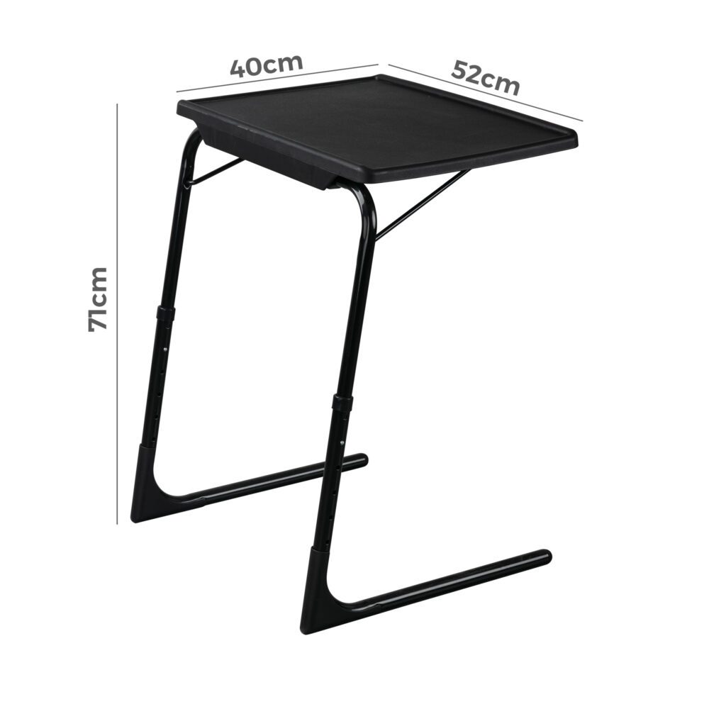 Adjustable Foldable Table Tray Laptop Desk | Removable Cup Holder | Black