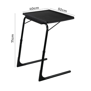 Adjustable Foldable Table Tray Laptop Desk | Removable Cup Holder | Black
