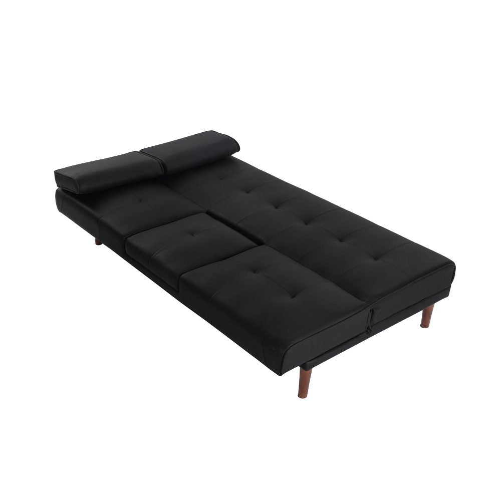 3 Seater Adjustable Sofa Bed with Cup Holder | Black