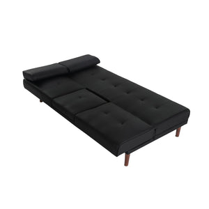 3 Seater Adjustable Sofa Bed with Cup Holder | Black