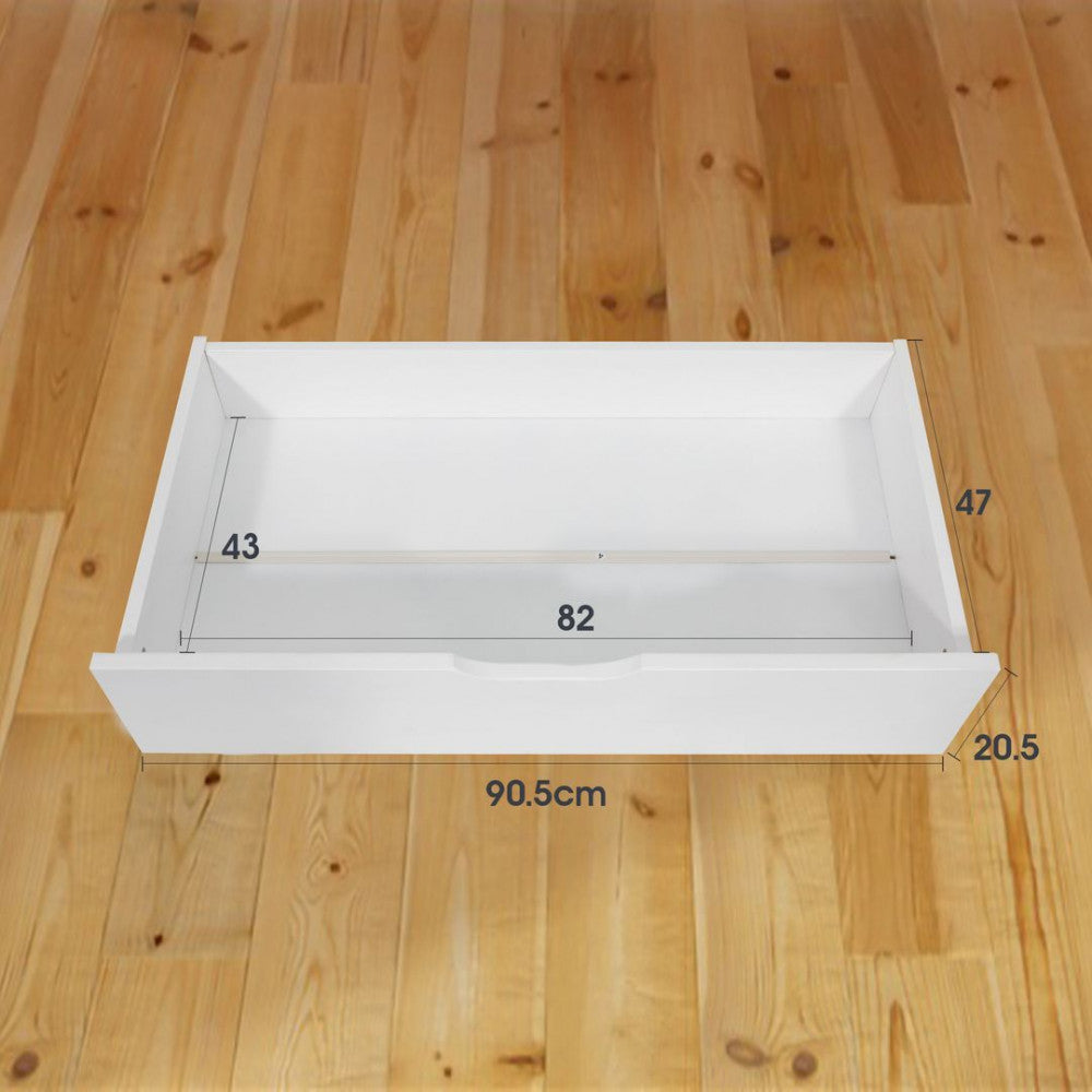 2x Wooden Bed Frame Storage Trundle Drawers | White