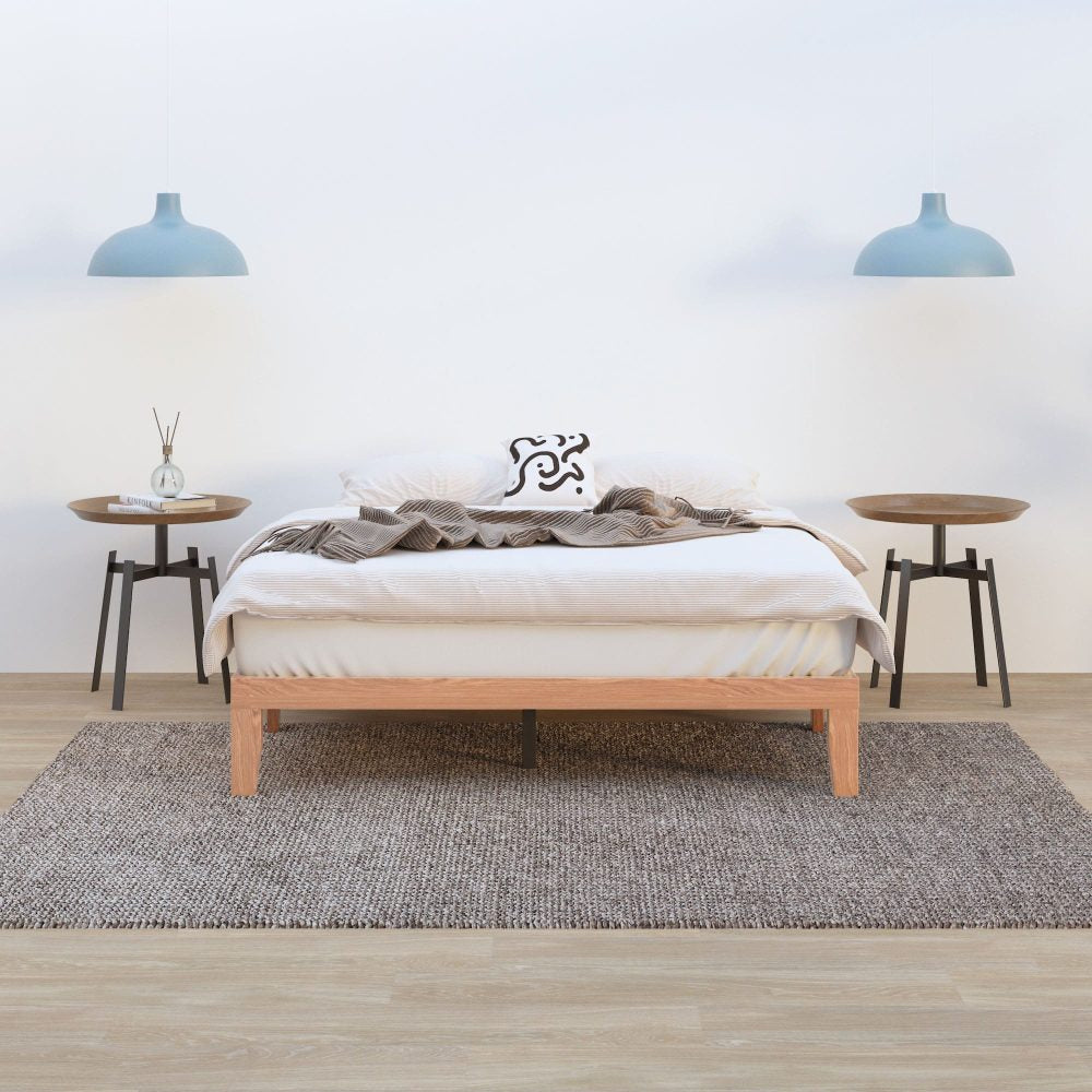 Warm Wooden Natural Bed Base Frame | Double