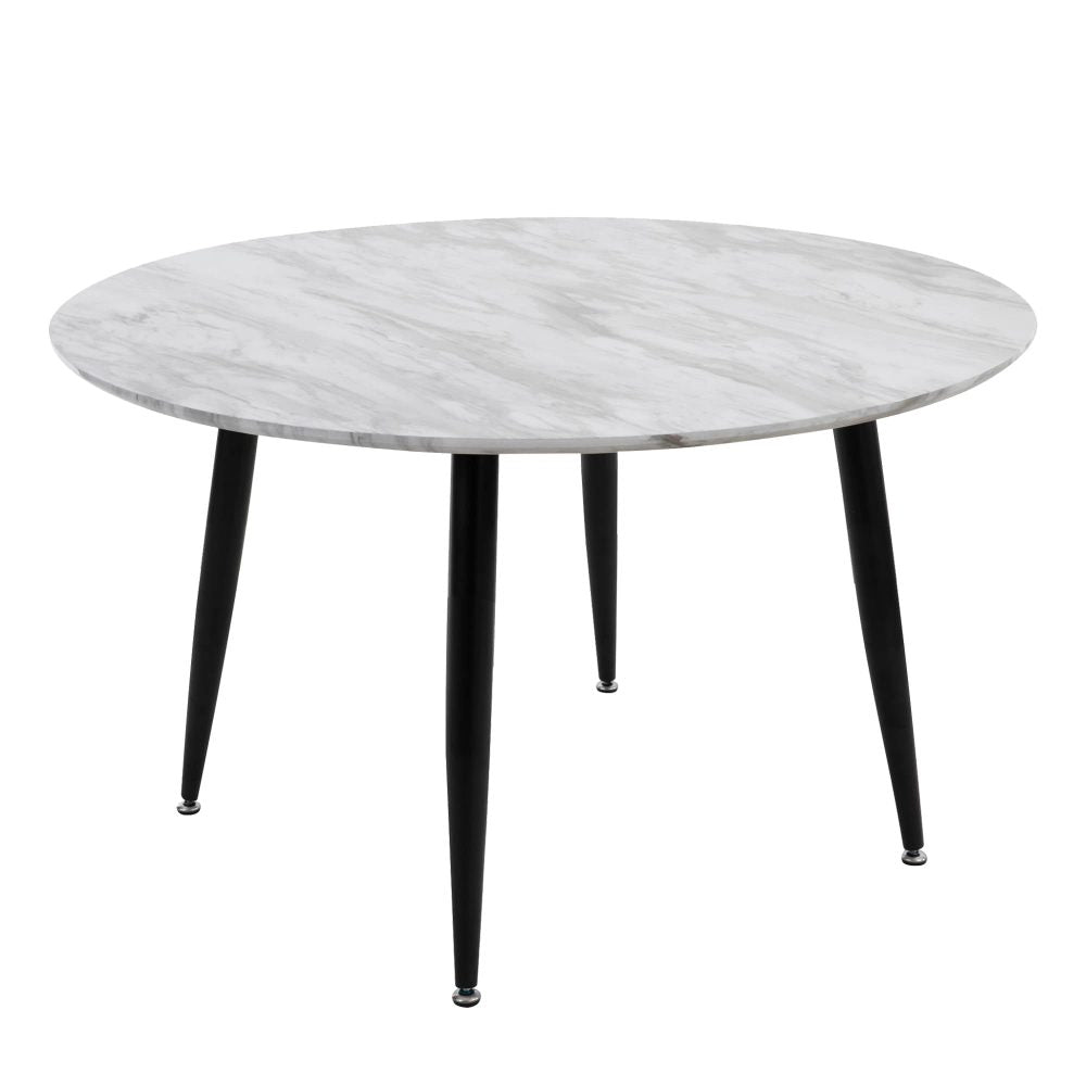 Minimalist Marble Effect Round Coffee Table | Sleek & Modern