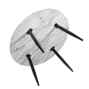 Minimalist Marble Effect Round Coffee Table | Sleek & Modern