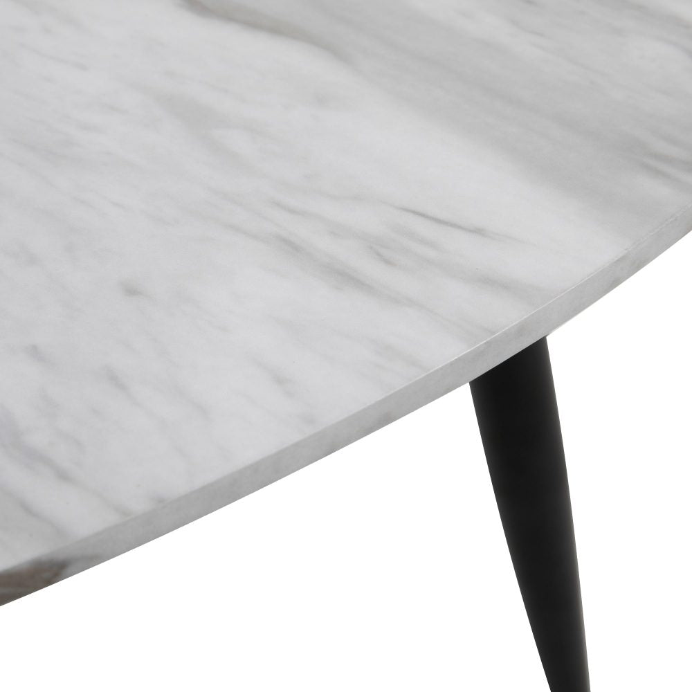Minimalist Marble Effect Round Coffee Table | Sleek & Modern