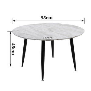 Minimalist Marble Effect Round Coffee Table | Sleek & Modern