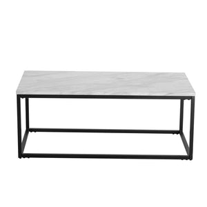 Industrial Style Marble Effect Rectangular Coffee Table | Contemporary Design
