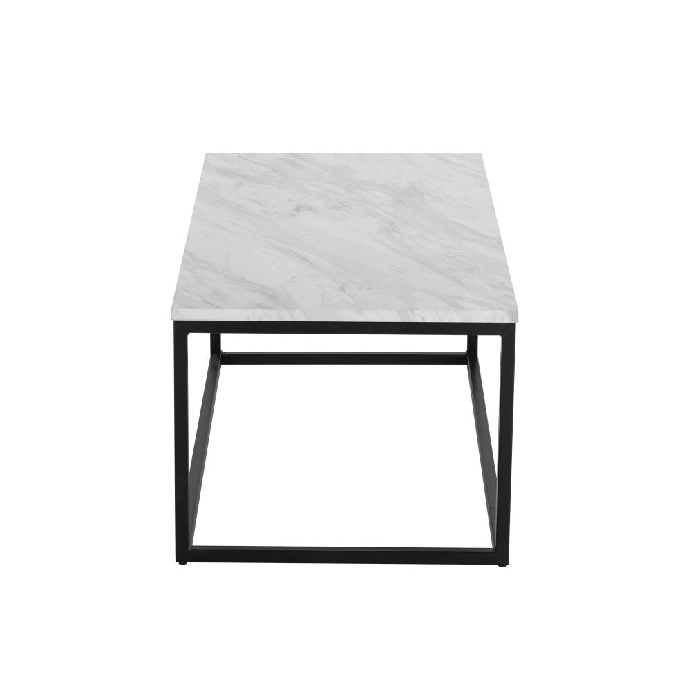 Industrial Style Marble Effect Rectangular Coffee Table | Contemporary Design
