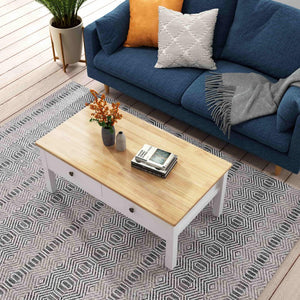 Sleek Natural Wood Rectangle Coffee Table | Contemporary Design