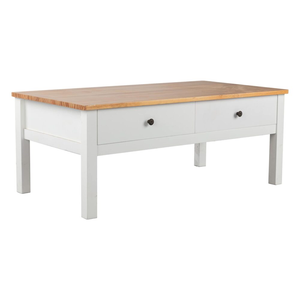 Sleek Natural Wood Rectangle Coffee Table | Contemporary Design