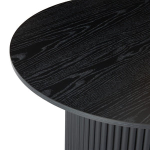 Luxe Black Ribbed Texture Wooden Coffee Table | Sleek & Modern