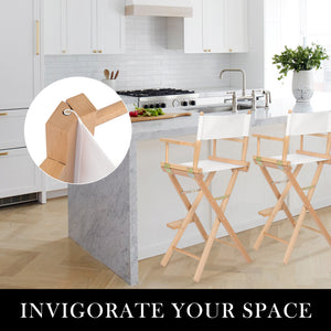 2X Director Movie Folding Tall Chair | 76cm | Beech | Wood | Humor