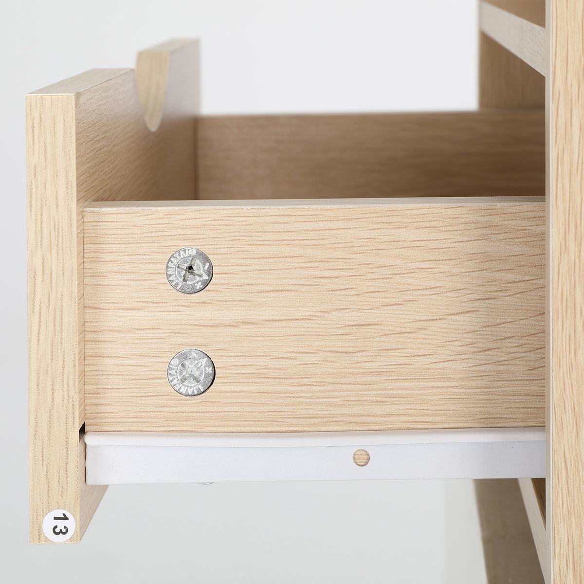 Bedside Table | Side Storage Cabinet | Nightstand | Bedroom 1 Drawer | 2 Shelf | LARK | Oak
