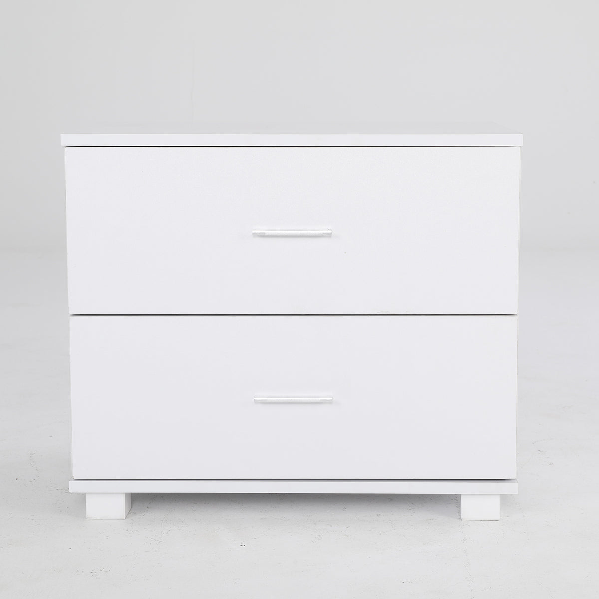 2x Bedside Table | Side Storage Cabinet | Nightstand | Bedroom 2 Drawer | Legs ETTA | White
