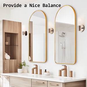 Wall Arch Mirror | Arc Aluminum Frame | Bathroom | 50x100cm | Gold
