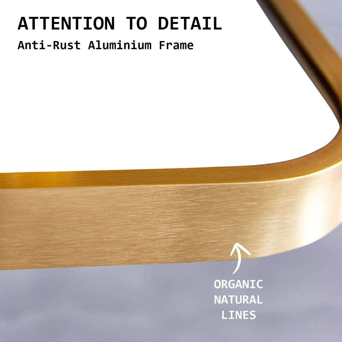 Wall Arch Mirror | Arc Aluminum Frame | Bathroom | 50x100cm | Gold