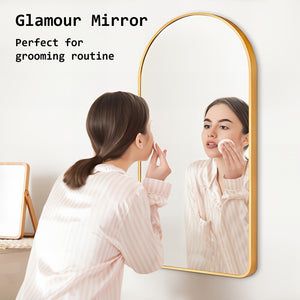 Wall Arch Mirror | Arc Aluminum Frame | Bathroom | 50x100cm | Gold
