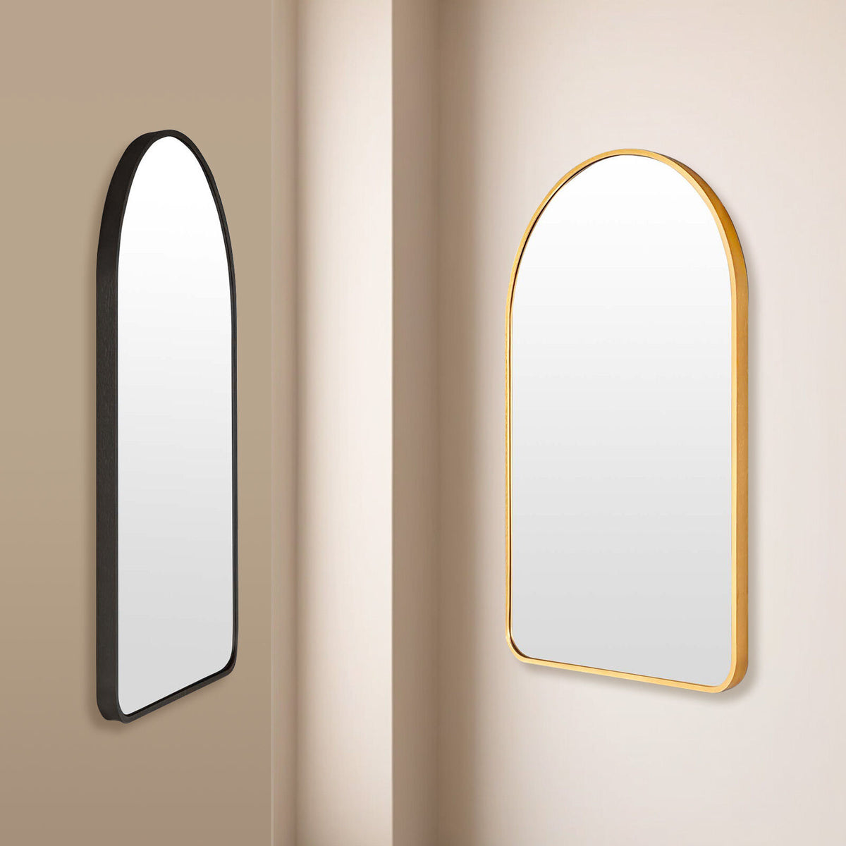 Wall Arch Mirror | Arc Aluminum Frame | Bathroom | 50x80cm | Gold