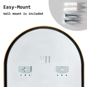 Wall Arch Mirror | Arc Aluminum Frame | Bathroom | 50x80cm | Gold