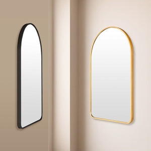 2 Set Wall Arch Mirror | Arc Aluminum Frame | Bathroom | 50x80cm | Gold