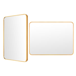 Wall Mirror | Rectangular Aluminum Frame | Bathroom | 60x80cm | Gold