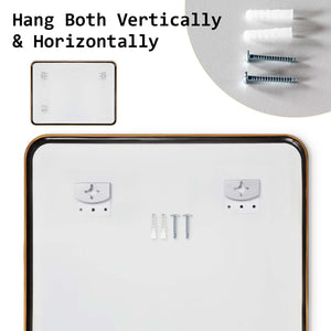 Wall Mirror | Rectangular Aluminum Frame | Bathroom | 60x80cm | Gold