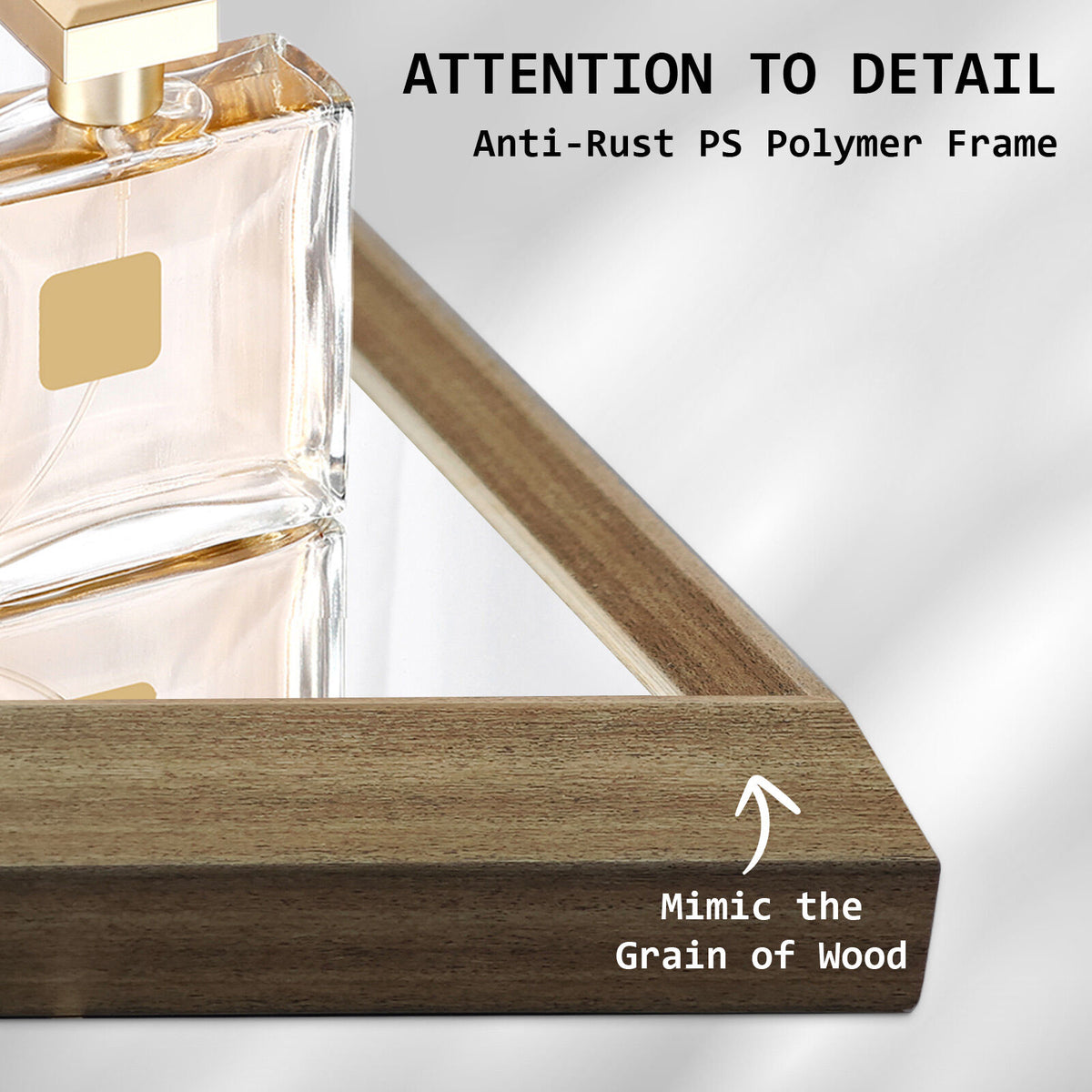 Wall Mirror | Rectangular Frame | Bathroom | 70x90cm | Antique Brown