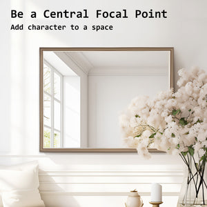 2 Set Wall Mirror | Rectangular Frame | Bathroom | 70x90cm | Antique Brown